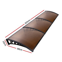 Thumbnail for Instahut DIY Window Door Awning Shade 1 x 3m - Brown