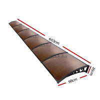 Thumbnail for Instahut Window Door Awning Door Canopy Patio UV Sun Shield BROWN 1mx6m DIY