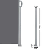 Thumbnail for Instahut 1.8X6M Retractable Side Awning Garden Patio Shade Screen Panel Grey