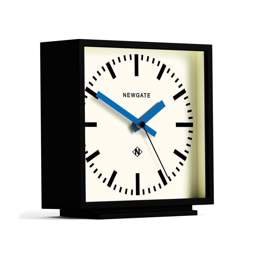 Newgate Amp Mantel Clock Black With Blue Hands-1