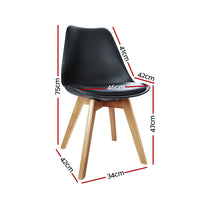 Thumbnail for Artiss Set of 4 Padded Dining Chair - Black