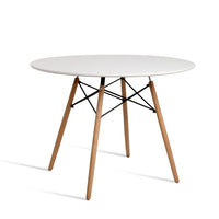 Thumbnail for Artiss Dining Table 4 Seater Round Replica DSW Eiffel Kitchen Timber White