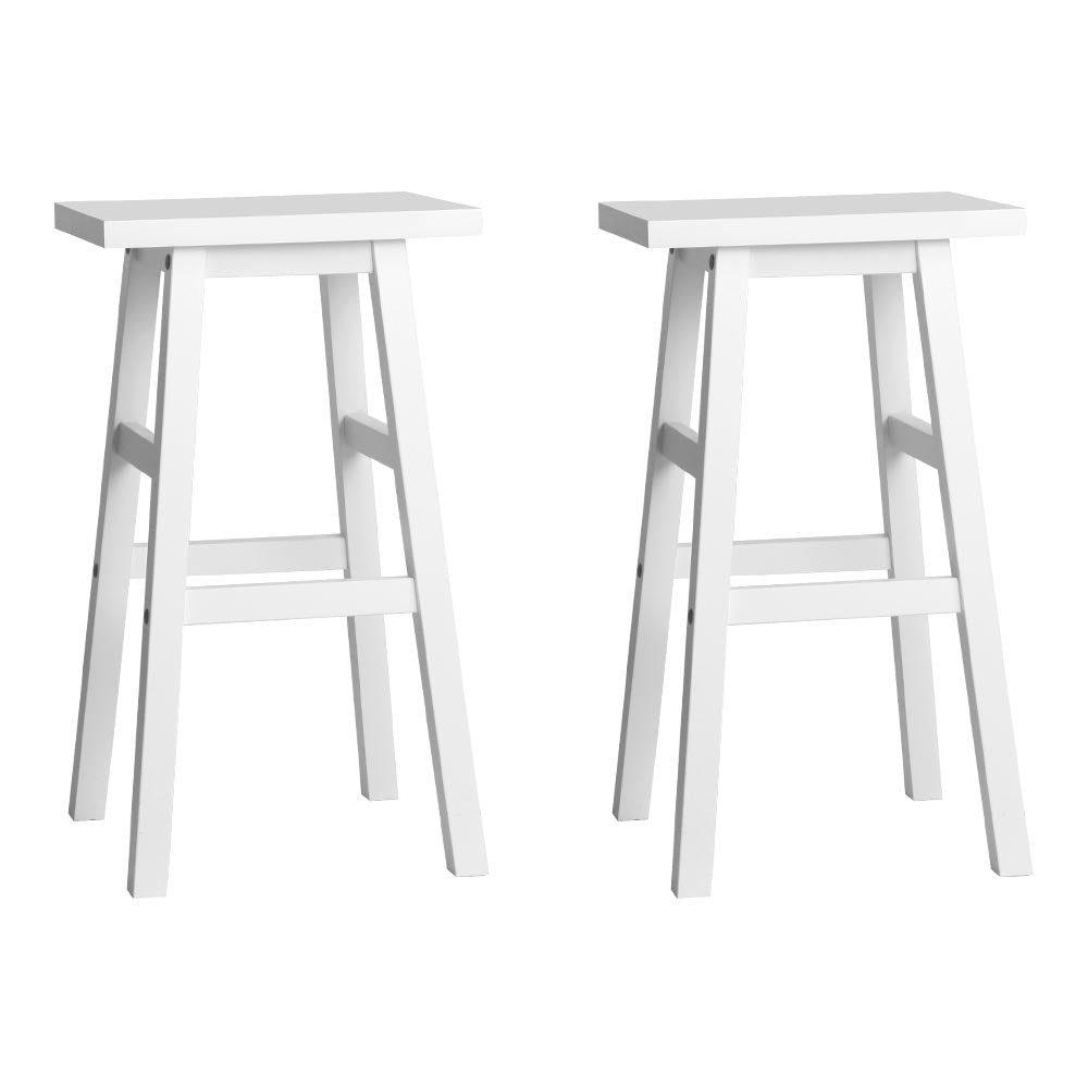 Artiss Set of 2 Beech Wood Bar Stools - White