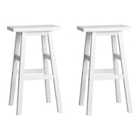 Thumbnail for Artiss Set of 2 Beech Wood Bar Stools - White