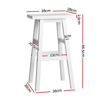 Thumbnail for Artiss Set of 2 Beech Wood Bar Stools - White