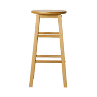 Thumbnail for Artiss Set of 2 Beech Wood Backless Bar Stools - Natural