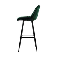 Thumbnail for Artiss Set of 2 Velvet Bar Stools - Green