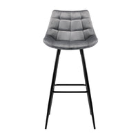 Thumbnail for Artiss Set of 2 Velvet Bar Stools - Grey