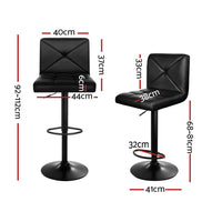 Thumbnail for Artiss Set of 4 Bar Stools PU Leather Criss Cross Style - Black