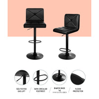 Thumbnail for Artiss Set of 4 Bar Stools PU Leather Criss Cross Style - Black