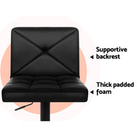 Thumbnail for Artiss Set of 4 Bar Stools PU Leather Criss Cross Style - Black