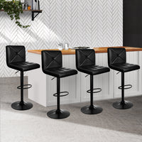 Thumbnail for Artiss Set of 4 Bar Stools PU Leather Criss Cross Style - Black