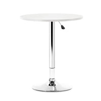 Thumbnail for Artiss Bar Table Kitchen Tables Swivel Round Metal White