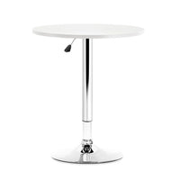 Thumbnail for Artiss Bar Table Kitchen Tables Swivel Round Metal White