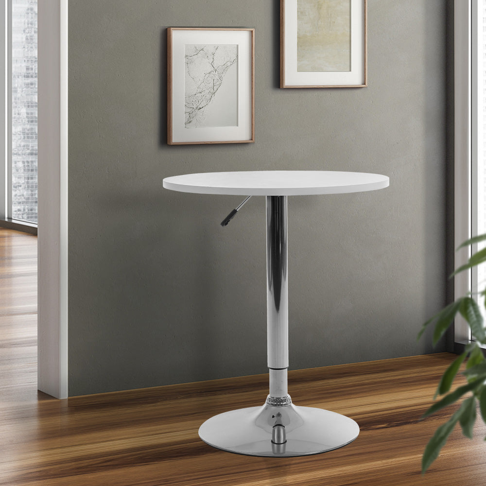 Artiss Bar Table Kitchen Tables Swivel Round Metal White