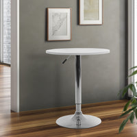 Thumbnail for Artiss Bar Table Kitchen Tables Swivel Round Metal White