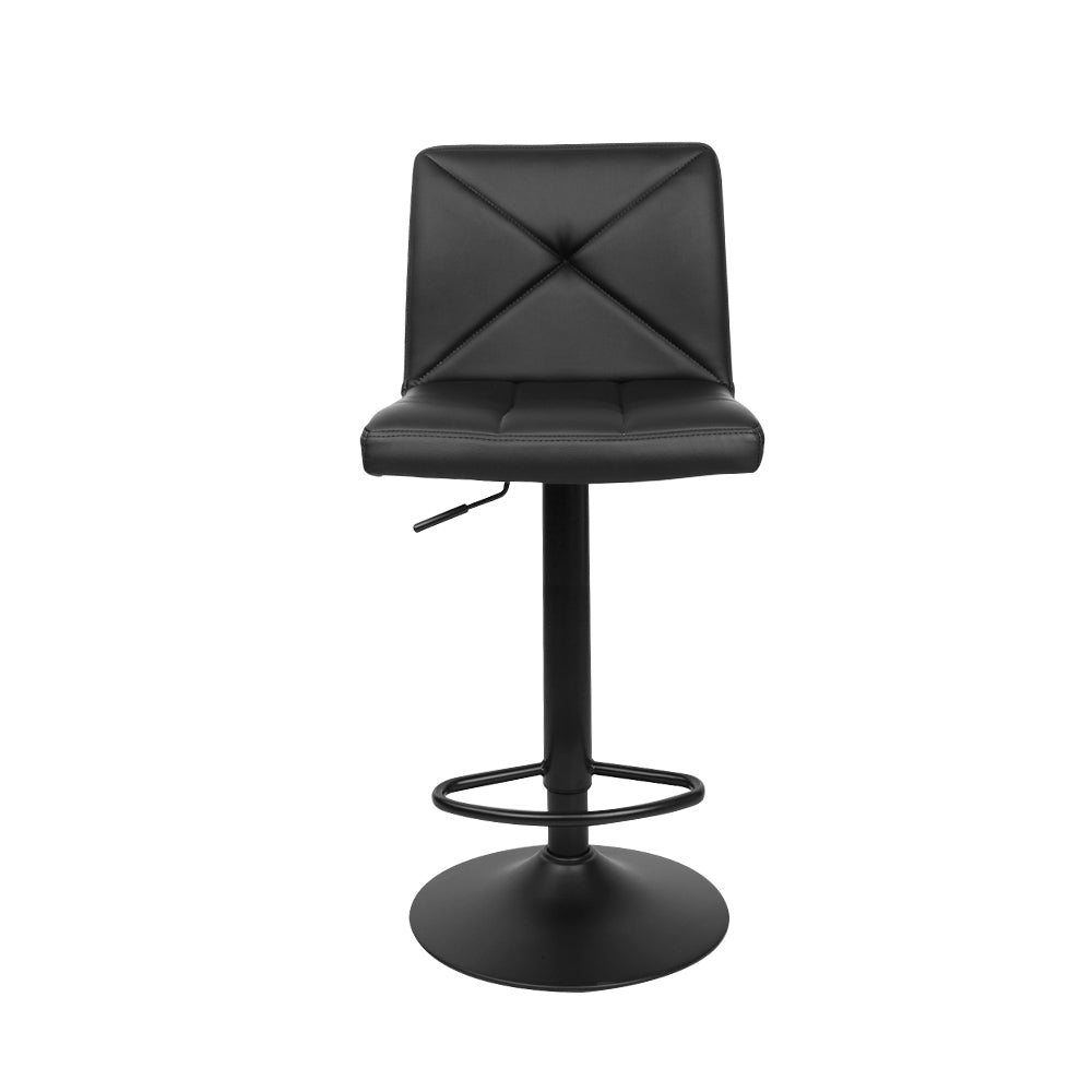 Artiss Set of 2 PU Leather Gas Lift Bar Stools - Black