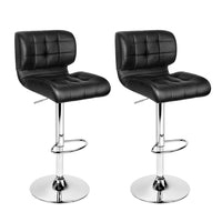 Thumbnail for Artiss Set of 2 PU Leather Gas Lift Bar Stools - Black and Chrome