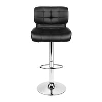 Thumbnail for Artiss Set of 2 PU Leather Gas Lift Bar Stools - Black and Chrome