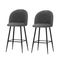 Thumbnail for Artiss Set of 2 Bar Stools Kitchen Dining Chair Stool Chairs Sherpa Boucle Charcoal