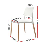 Thumbnail for Artiss Set of 4 Wooden Stackable Dining Chairs - White