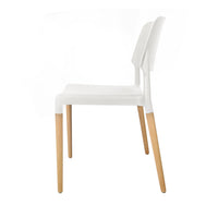 Thumbnail for Artiss Set of 4 Wooden Stackable Dining Chairs - White