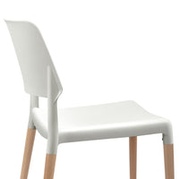 Thumbnail for Artiss Set of 4 Wooden Stackable Dining Chairs - White