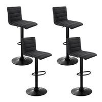 Thumbnail for Artiss Set of 4 Faux Linen Bar Stools - Black