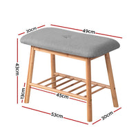 Thumbnail for Artiss Shoe Rack Seat Bench Chair Shelf Organisers Bamboo Grey