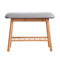 Thumbnail for Artiss Shoe Rack Seat Bench Chair Shelf Organisers Bamboo Grey