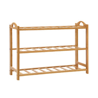 Thumbnail for Artiss 3 Tiers Bamboo Shoe Rack Storage Organiser Wooden Shelf Stand Shelves