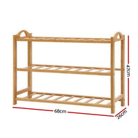 Thumbnail for Artiss 3 Tiers Bamboo Shoe Rack Storage Organiser Wooden Shelf Stand Shelves