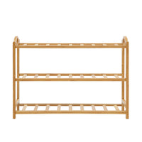 Thumbnail for Artiss 3 Tiers Bamboo Shoe Rack Storage Organiser Wooden Shelf Stand Shelves