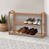 Thumbnail for Artiss 3 Tiers Bamboo Shoe Rack Storage Organiser Wooden Shelf Stand Shelves