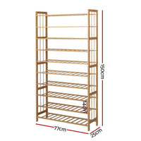 Thumbnail for Artiss 10-Tier Bamboo Shoe Rack Wooden Shelf Stand Storage Organizer