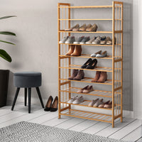 Thumbnail for Artiss 10-Tier Bamboo Shoe Rack Wooden Shelf Stand Storage Organizer