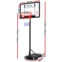 Thumbnail for Everfit Adjustable Portable Basketball Stand Hoop System Rim