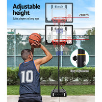 Thumbnail for Everfit Adjustable Portable Basketball Stand Hoop System Rim