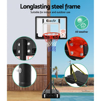 Thumbnail for Everfit Adjustable Portable Basketball Stand Hoop System Rim