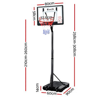 Thumbnail for Everfit Adjustable Portable Basketball Stand Hoop System Rim