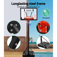 Thumbnail for Everfit Adjustable Portable Basketball Stand Hoop System Rim