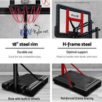 Thumbnail for Everfit 3.05M Basketball Hoop Stand System Ring Portable Net Height Adjustable Black