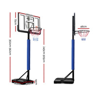 Thumbnail for Everfit 3.05M Basketball Hoop Stand System Ring Portable Net Height Adjustable Blue