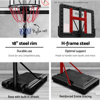 Thumbnail for Everfit 3.05M Basketball Hoop Stand System Ring Portable Net Height Adjustable Blue