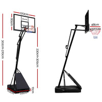 Thumbnail for Everfit Pro Portable Basketball Stand System Ring Hoop Net Height Adjustable 3.05M