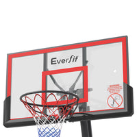 Thumbnail for Everfit Portable Basketball Hoop Stand System Height Adjustable Net Ring Red