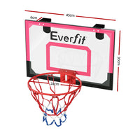 Thumbnail for Everfit Mini Basketball Hoop Door Wall Mounted Kids Sports Backboard Indoor Red