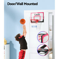 Thumbnail for Everfit Mini Basketball Hoop Door Wall Mounted Kids Sports Backboard Indoor Red