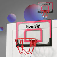 Thumbnail for Everfit Mini Basketball Hoop Door Wall Mounted Kids Sports Backboard Indoor Red