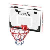 Thumbnail for Everfit Mini Basketball Hoop Door Wall Mounted Kids Sport Backboard Indoor Black